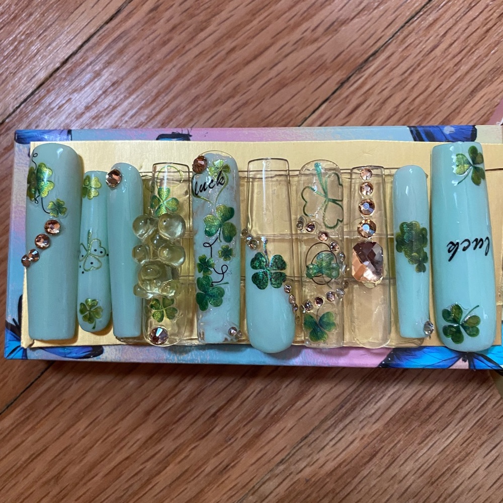 Shamrock ☘️ Spring Time Xl Nails